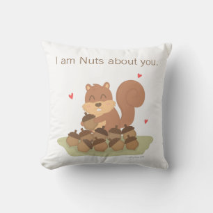 Coussin drôle d'amour pour toi avec un écureuil mi