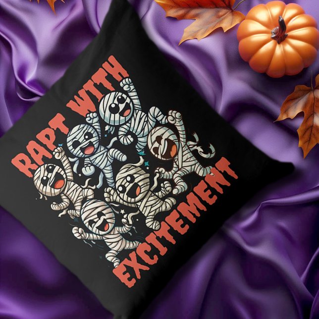 Coussin Drôle Dancing Mummies Rapt avec excitation (Funny Dancing Mummies Rapt with Excitement Throw Pillow Cover Photo)