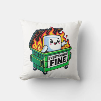Coussin drôle de benne feu tout fin marshmallow