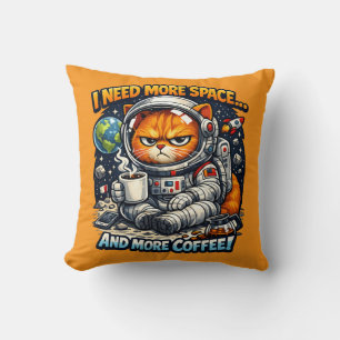 Coussin Drôle de chat grincheux, besoin de plus d'espace e