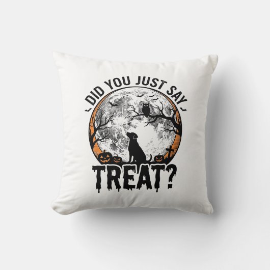 Coussin Drôle de friandise pour chien Halloween Design vec (Recto)