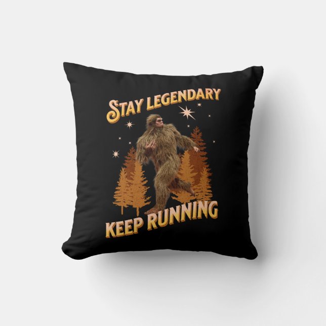 Coussin Drôle de motivation de course de Bigfoot (Recto)