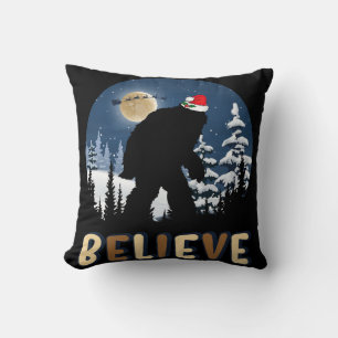 Coussin Drôle de Noël Xmas Bigfoot Croire Sasquatch