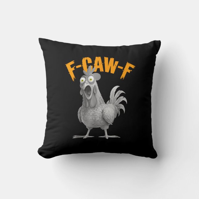 Coussin Drôle de poulet F-Caw-F F-Caw-F poulet Rétro Class (Recto)