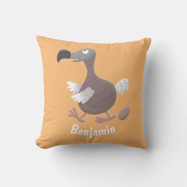 Coussin Drôle dessin animé d'oiseau de dodo (Recto)