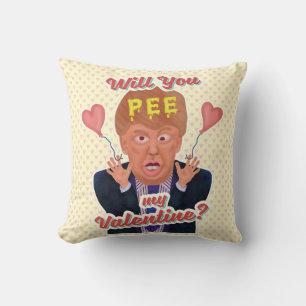 Coussin Drôle Donald Trump Valentine's Day Pee Tape Joke