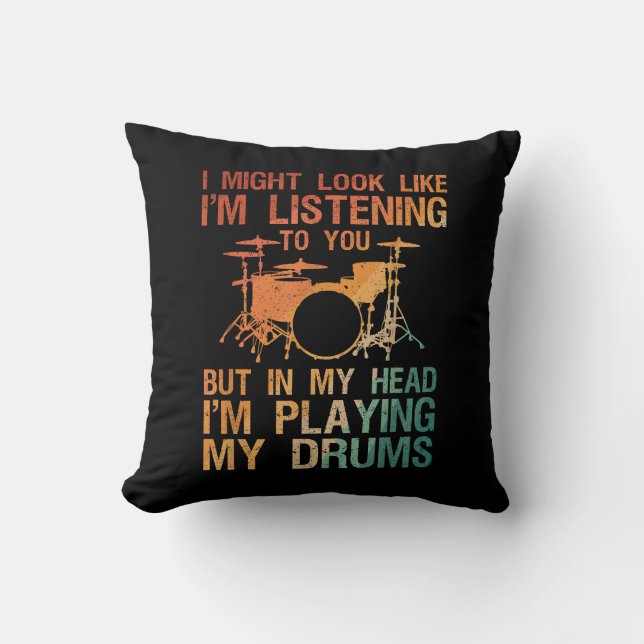 Coussin Drôle Drummer Art Pour Hommes Femmes Drum Player P (Recto)