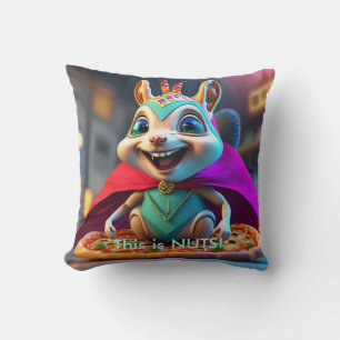 Coussin Drôle Écureuil Noix Pizza Cushion