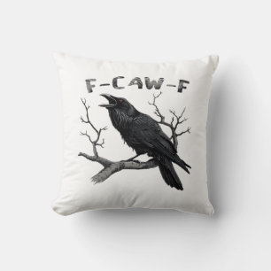 Coussin Drôle F-Caw-F Gothique Corbeau Humour Essentiel