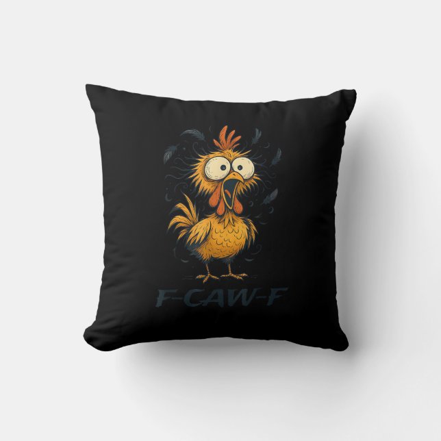 Coussin Drôle F-Caw-F Poulet Oiseau F-Caw-F Graphique Mini (Recto)