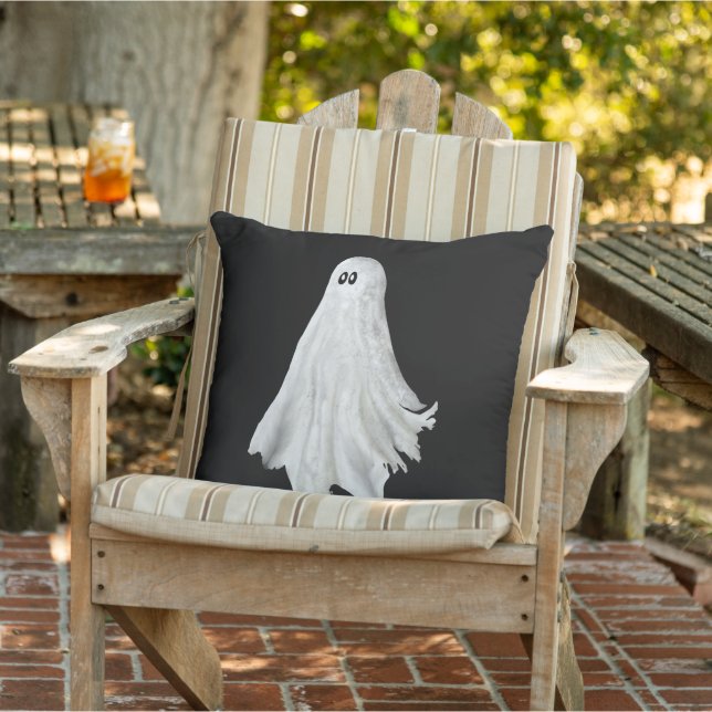 Coussin Drôle Fantôme D'Halloween Dessin Passé (Chaise)