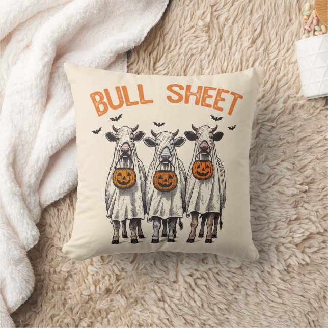 Coussin Drôle Feuille taureau Halloween Vintage (Couverture)