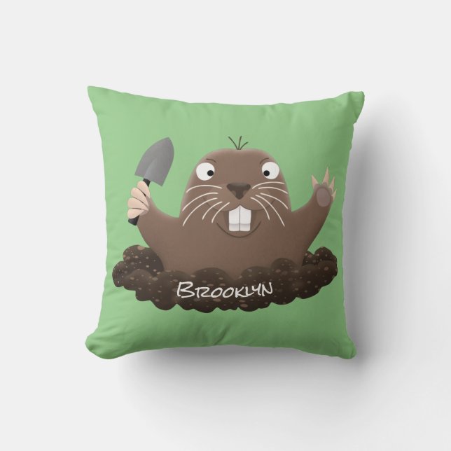 Coussin Drôle gopher de poche creusant dessin dessin de de (Recto)