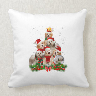 Coussin Drôle Havanais Chien de Noël Arbre cadeau T-shir