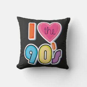 Coussin Drôle I Love The 90's, 1990's Theme Party