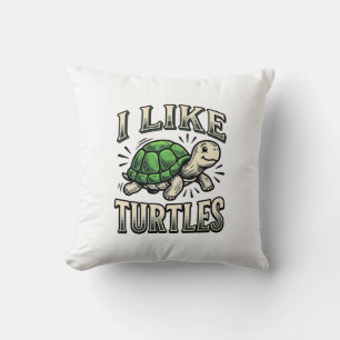 Coussin Drôle J'aime Les Tortues Vintage T-Shirt Tortue De