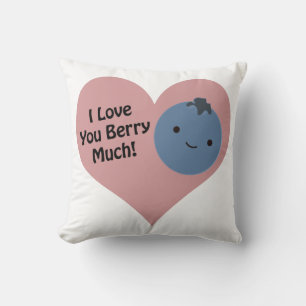 Coussin Drôle Je T'Aime Berry Beaucoup mignon Kawaii Blue