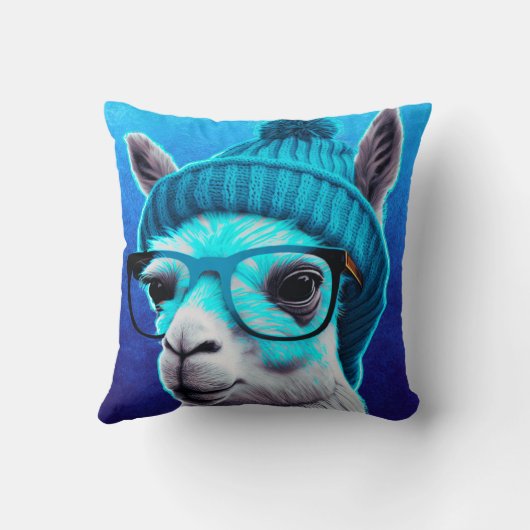 Coussin Drôle Llama Alpaca mignonette Animaux Beanie Casqu (Verso)