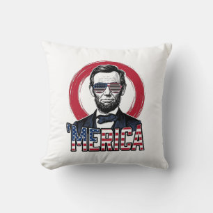 Coussin Drôle Merica Patriotique Président Vintage Vecteur