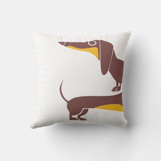 Coussin Drôle mignon dachshund pour parent chien long (Verso)