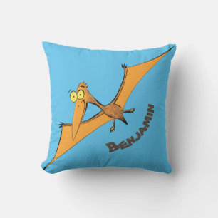 Coussin Drôle mignon dessin animé de pterodactyle volant o