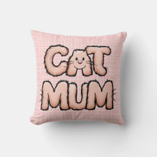 Coussin Drôle mignon "maman chat" furry chuchote la journé