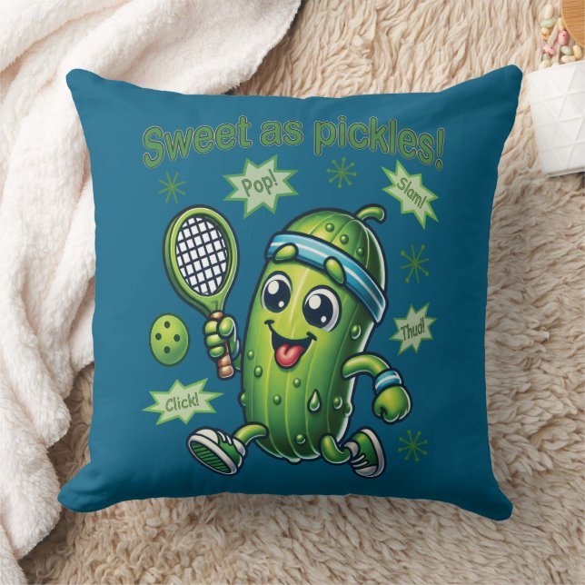 Coussin Drôle Mignon Sucré comme des Pickles Pickleball (Couverture)
