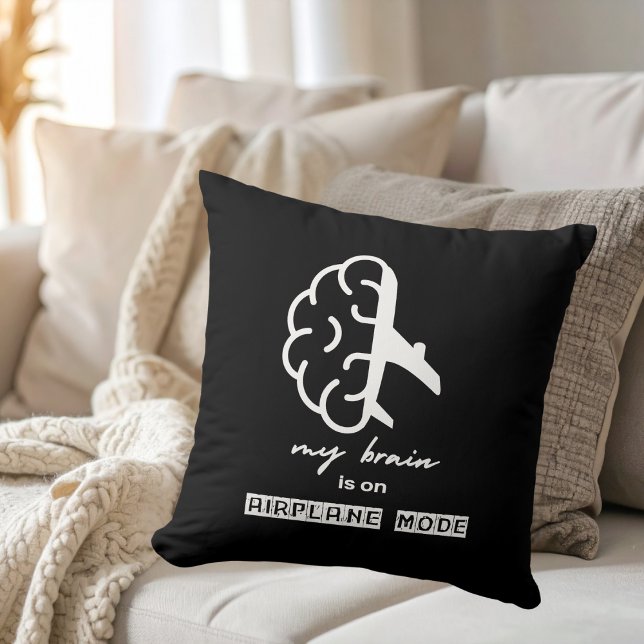 Coussin Drôle Mon Cerveau est en Mode Avion Collègue Simpl (Créateur téléchargé)