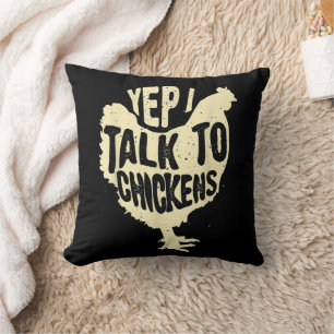 Coussin Drôle Ouais Je Parle Aux Poulets Cadeau Cool Anima