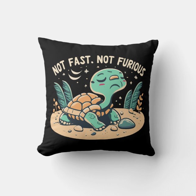 Coussin Drôle Pas Vite Pas Furieux (Recto)