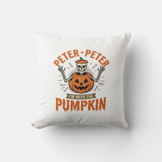 Coussin Drôle Peter Peter Citrouille Halloween Squelette C (Recto)