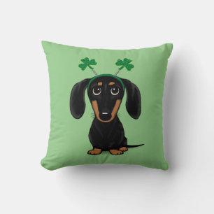 Coussin Drôle Saint Patrick Jour Chien Dachshund Shamrocks