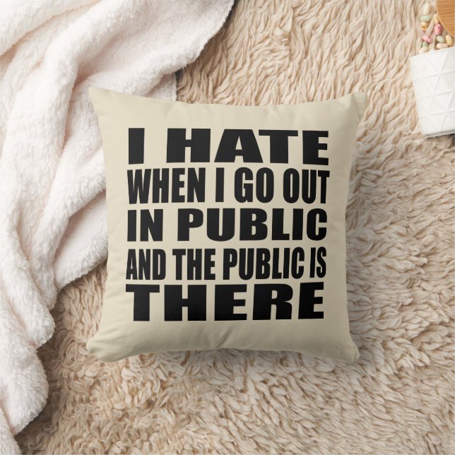 Coussin Drôle slogan sarcastique humour adulte introverti (Couverture)