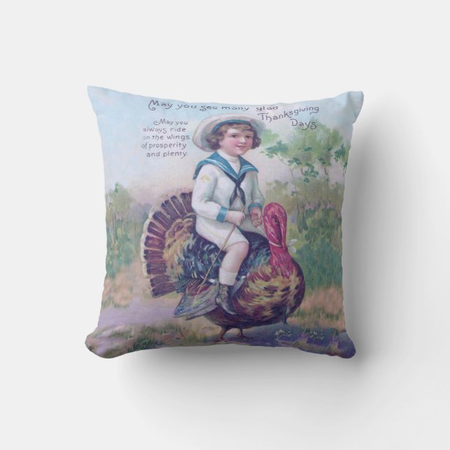 Coussin Drôle Thanksgiving Turquie (Recto)