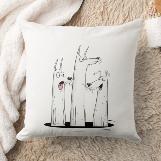 Coussin Drôle Trio Chien (Couverture)