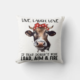 Coussin Drôle Vache Dit