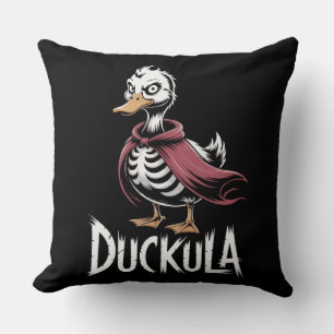 Coussin Drôle Vampire Duck Skeleton pour Halloween & Gothi