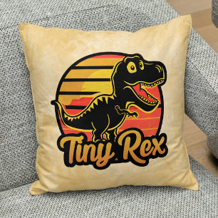 Coussin Drôle Vintage Dinosaur Trex au Sunset Tiny Rex