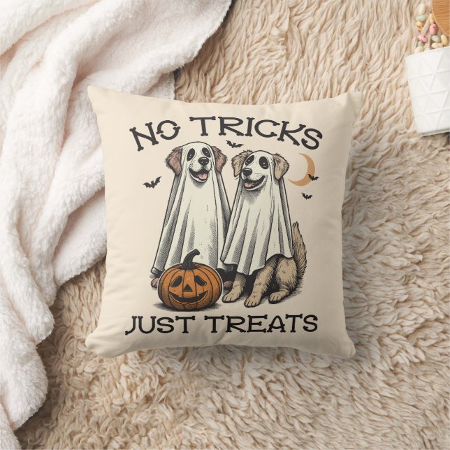 Coussin Drôles de chiens fantômes Halloween vintage (Couverture)