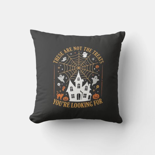 Coussin Drôles de friandises d'Halloween Fantôme Conceptio (Recto)