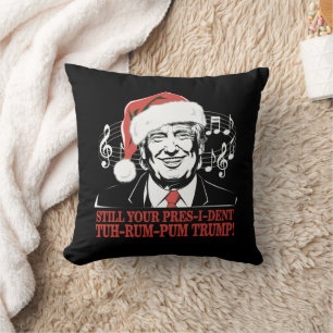 Coussin Drôles de Noël Président Trump Pyjama laid de Noël