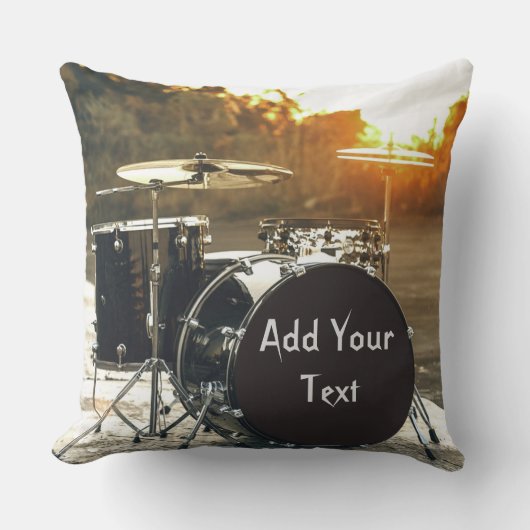 Coussin Drum Kit Drummer Rock Personnaliser la Personnalis (Recto)