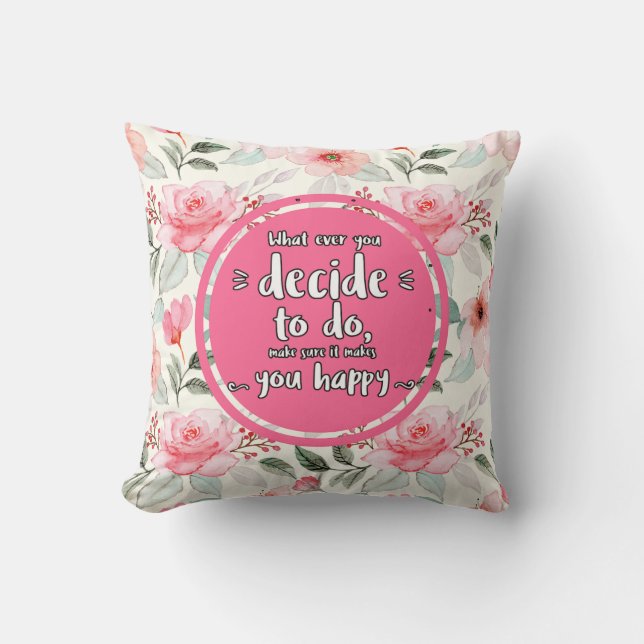 Coussin du bonheur Floral Rose (Recto)