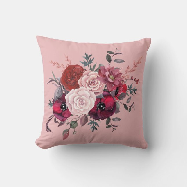 Coussin du bouquet Crimson Rose (Recto)