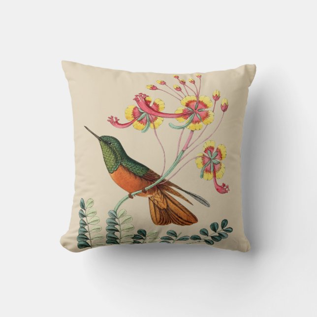 coussin du bureau d'accueil des oiseaux de Humming (Recto)