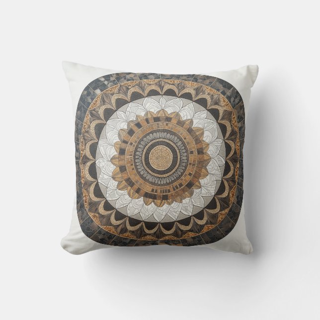 Coussin du cercle de mosaïque de Mandala (Recto)