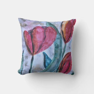 Coussin du concepteur de tulipe rouge