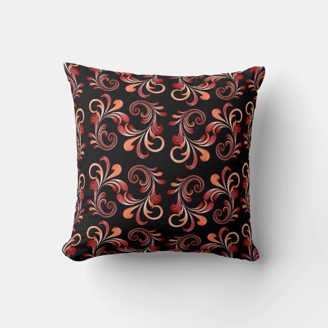 Coussin du concepteur d'impression corail/noir (Recto)