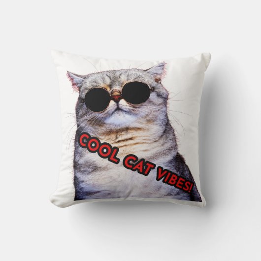 Coussin du cool CAT VIBES ! (Recto)