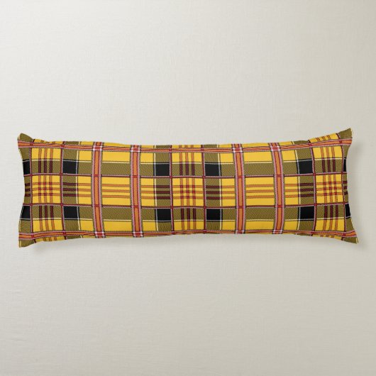 coussin du corps plaid jaune (Dos)